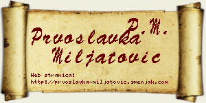 Prvoslavka Miljatović vizit kartica